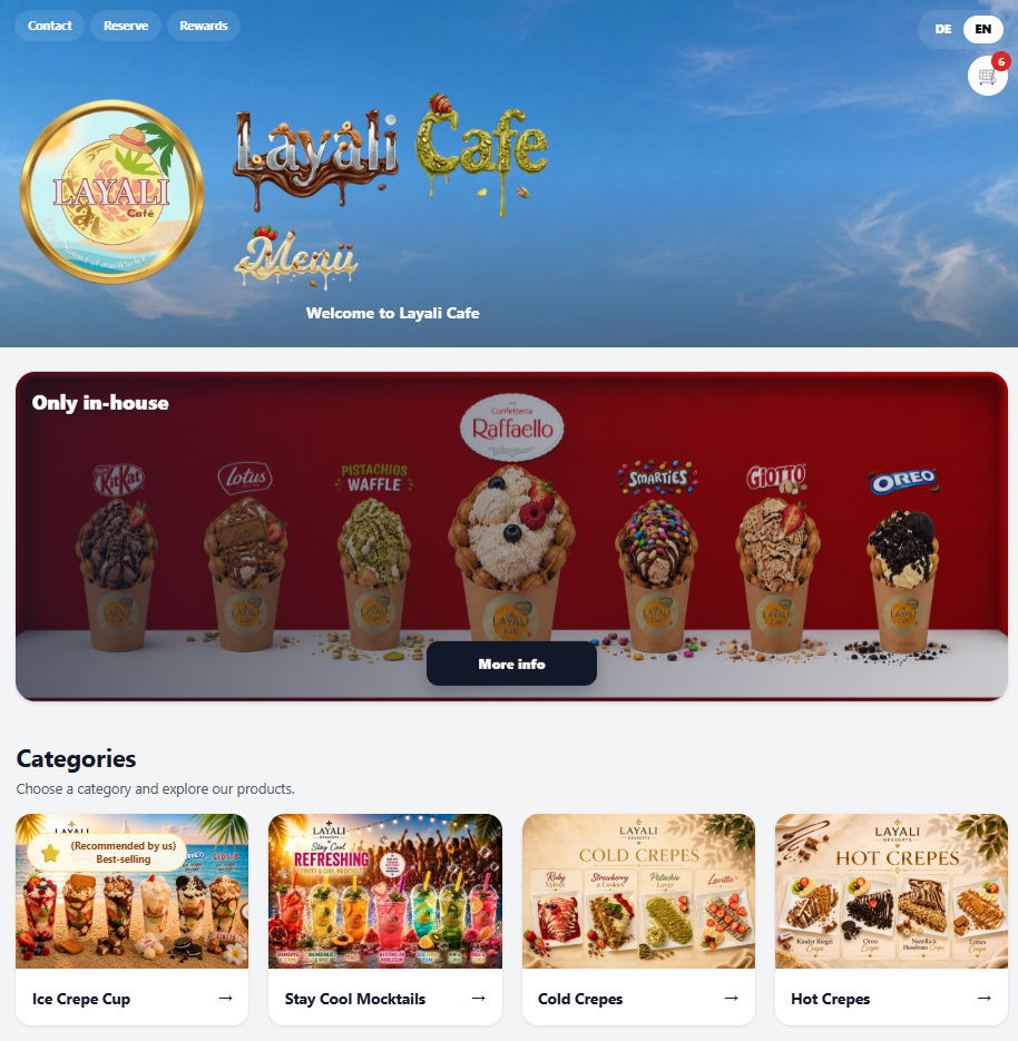 Layali Cafe bestelsite