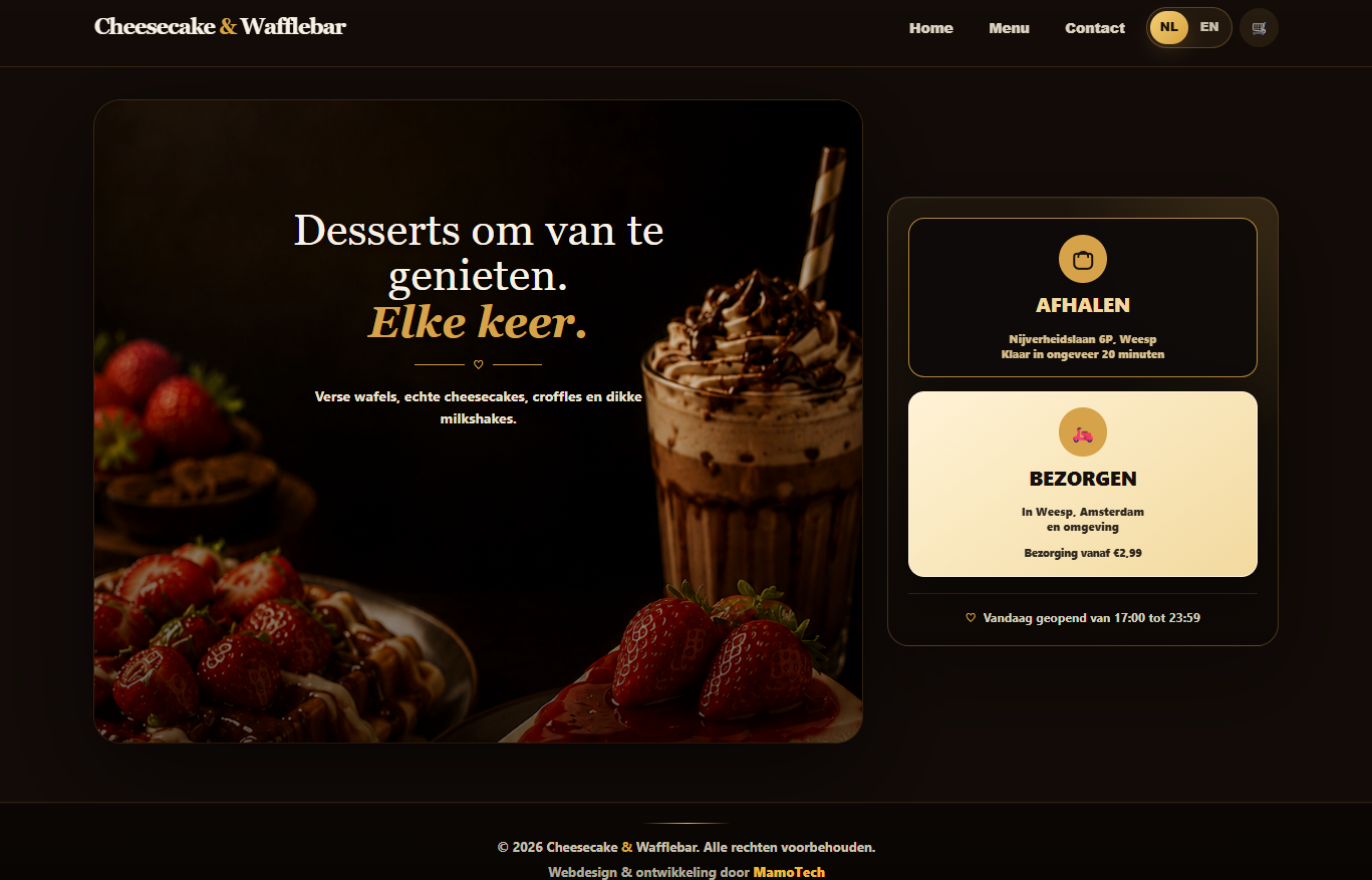 Cheesecake & Wafflebar bestelsite